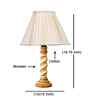 Off-White Cotton Vintage Cross Pleated   Lamp With Wood Base 12X19.75