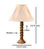 Off-White Cotton Vintage Curtain Pleated   Lamp With Wood Base 12X19.75