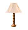 Off-White Cotton Vintage Curtain Pleated   Lamp With Wood Base 12X19.75