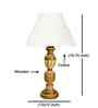 Off-White Cotton Vintage Straight Pleated   Lamp With Wood Base 12X19.75