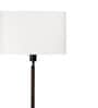 Frosted Off White Fabric Shade Shelf Floor Lamp With Wood Base