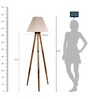 Ventus Off White Fabric Shade Tripod Floor Lamp With Mango wood Base