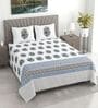 Off White Floral 400 TC Cotton Superking Size Bedsheet With 2 Pillow Covers Threads Heritage Collection
