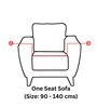 Off White Floral Elegance Fitted Polyester 91x31 Inches 3 Seater Sofa Cover