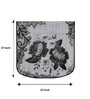 Off White Floral Polyester Velvet 5 Seater Sofa Cover