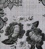 Off White Floral Polyester Velvet 5 Seater Sofa Cover