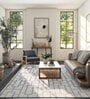 Off White Geometric 5X7 Machine Made Carpet