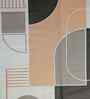 Off white Geometrical 400 TC Cotton Flat Super King Size Bedsheet with 2 Pilllow covers Luxury Series Collection