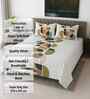 Off white Geometrical 400 TC Cotton Flat Super King Size Bedsheet with 2 Pilllow covers Luxury Series Collection