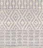 Off White Geometrical Wool and Cotton 8 x 10 Feet Hand Woven Carpet