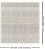Off White Geometrical Wool and Cotton 8 x 10 Feet Hand Woven Carpet