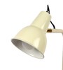 Contemporary Off White Study Lamp With Wood & Iron Base