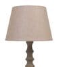 Off White Jute Shade Table Lamp With Mango Wood Base
