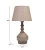 Off White Jute Shade Table Lamp With Mango Wood Base