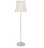 Off White Khadi Cotton Cylindrical Shade Floor Lamp Steel Base