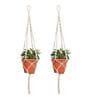 Off White Macrame Boho Hanging Planter (Set of 2)