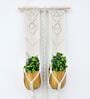 Off White Macrame Designer Planter Stand