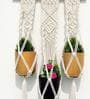 Off White Macrame Designer Planter Stand