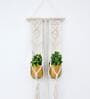 Off White Macrame Designer Planter Stand