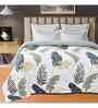 Off White Microfiber Floral 180 GSM Double Size Reversible Comforter