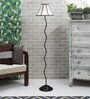 Sanna White Fabric Shade Club Floor Lamp With Metal Base