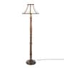 Brown Fabric Shade Floor Lamp with Brown Base