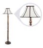 Brown Fabric Shade Floor Lamp with Brown Base