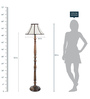 Brown Fabric Shade Floor Lamp with Brown Base