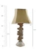 Beige Fabric Shade Table Lamp with Wood Base