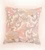 Off White Floral Polycanvas 20 x 20 Inches Cushion Cover