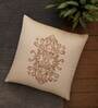 Off White Traditional Polyester Blend 16 x 16 Inches Cushion Cover