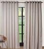 Brown Polyester solid 7Ft Blackout Eyelet 1 Pc Door Curtain