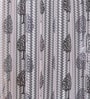 Off White Polyester Floral Light Filtering Eyelet 7 Feet Door Curtains (2 Pc)
