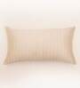 White Textured Polyester 22 x 12 Inches Cushion Cover