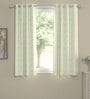 Lime  Polyester Floral  5 Ft  Semisheer Eyelet 2 Window Curtains
