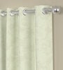 Off White Polyester Traditional 7 Ft Semisheer Eyelet 2 Door Curtains