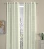 Off White Polyester Traditional 9 Ft Semisheer Eyelet 2 Door Curtains
