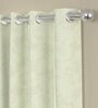 Off White Polyester Traditional 9 Ft Semisheer Eyelet 2 Door Curtains