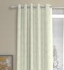 Off White Polyester Traditional 9 Ft Semisheer Eyelet 2 Door Curtains