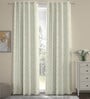 Off White Polyester Traditional 9ft Semisheer Eyelet (2 pc) Long Door Curtains