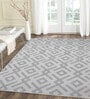 Off White Geometric Polypropylene 8 ft x 10 ft Machine Made Carpet
