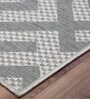 Off White Geometric Polypropylene 8 ft x 10 ft Machine Made Carpet