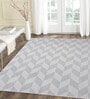 Off White Geometric Polypropylene 8 ft x 10 ft Machine Made Carpet
