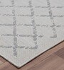 Off White Geometric Polypropylene 6 ft x 9 ft Machine Made Carpet