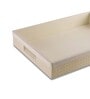 White Off- Premium Faux Leather Rectangular Serving Tray