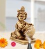 Off White Resin Bal Krishna Eating Butter From Matki Idol