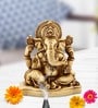 Off White Resin Ganesha Carved In Antique Ivory Finish Idol