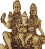 Off White Resin Shiv Parivar (Shivji, Parwatiji And Ganeshji) Seated Together Idol