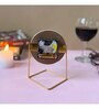 Off White Round Stone Table Clock