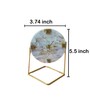 Off White Round Stone Table Clock